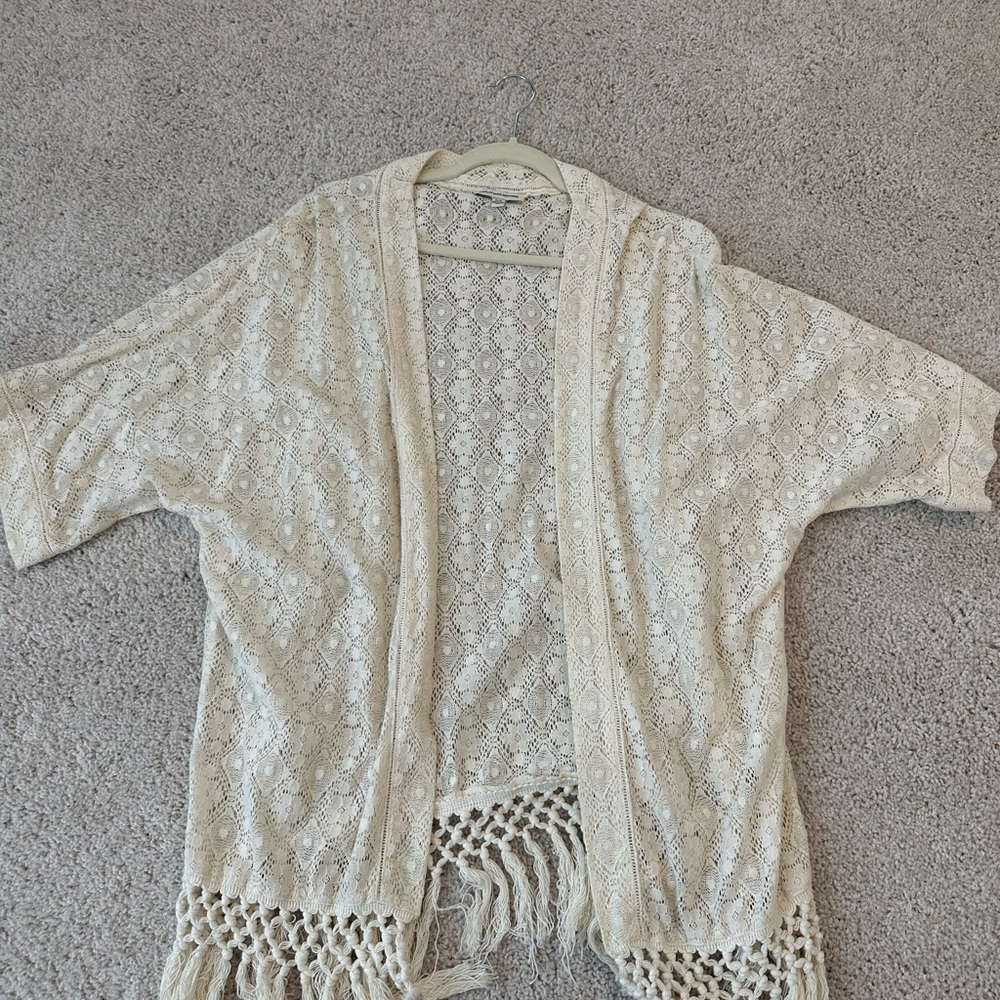 American Eagle Outfitters Bohemian Cream Lace Cardigan/Coverup